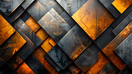 Poster - Elegant and sleek abstract background with minimal architectural motifs featuring angular geometric structures and rectilinear patterns in a Bauhaus inspired modern and minimalist aesthetic