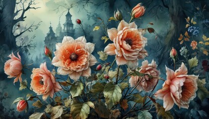 Wall Mural - Blooming in the Twilight.