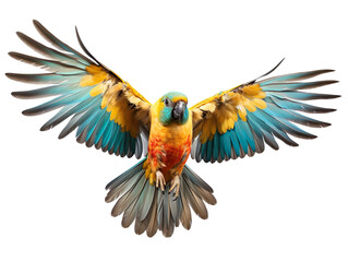 Wall Mural - Flying cackatoo parrot isolated on transparent background