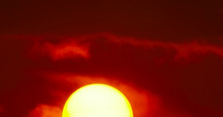 Wall Mural - Timelapse sunrise red egg of the sun