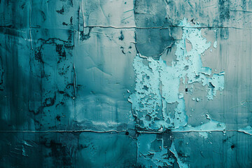 Poster - Abstract background in the style of teal and turquoise gradient color, texture of paint on the wall, with copy space for text or design.


