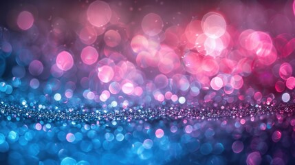 Wall Mural - Abstract Bokeh Background with Pink and Blue Lights