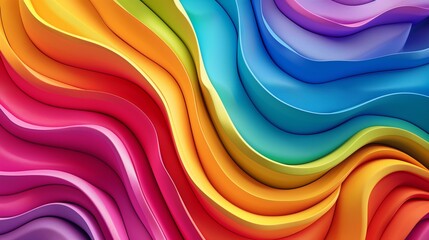 Poster - A colorful, rainbow-colored wave of fabric. The colors are bright and vibrant, creating a sense of energy and excitement. The wave appears to be flowing and dynamic, suggesting movement and life