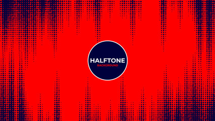 Wall Mural - Abstract halftone background with red and navy color