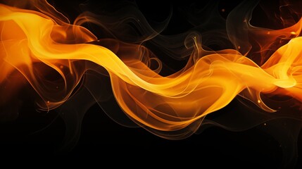 Poster - Abstract Fiery Swirl with Glowing Flames and Intense Heat