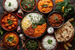 © Khawla - A traditional Indian feast with tricolor dishes. India Independence Day