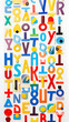 © Ethel - Exciting Mosaic of Bold and Colorful Alphabet Letters on a Crisp White Background