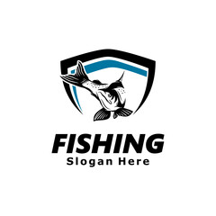 Canvas Print - fishing logo design Vector illustration