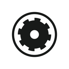Gear flat icon sign vector