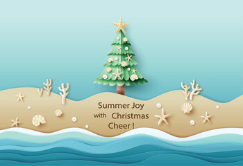 Summer Christmas Beach Scene