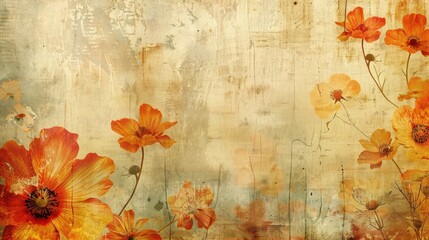 Poster - Vintage Floral Background with a Touch of Elegance