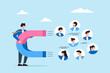 © VZ_Art - HR manager using magnet to attract candidate profiles recruitment best and top talent acquisition