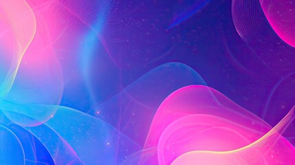 Wall Mural - A vibrant neon gradient background with electric blues, pinks, and purples.