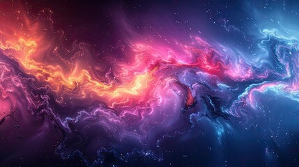 Wall Mural - A vibrant neon gradient background with electric blues, pinks, and purples.