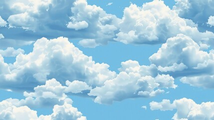 Wall Mural - White Clouds in a Blue Sky