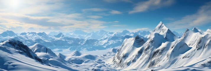 Poster - Snowy Mountain Range