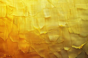 Poster - Close-up view of a painting with a vibrant mix of yellow and orange colors, showcasing intricate textures and gradients, An abstract pattern of yellow gradients and textures