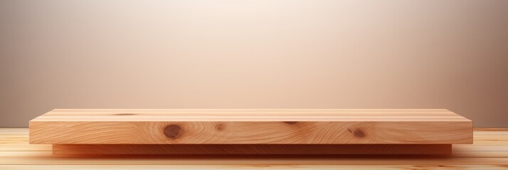 Poster - wooden platform on a light background