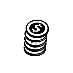 Coins Minimal Icon, Simple Logo