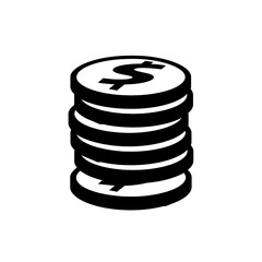 Coins Minimal Icon, Simple Logo