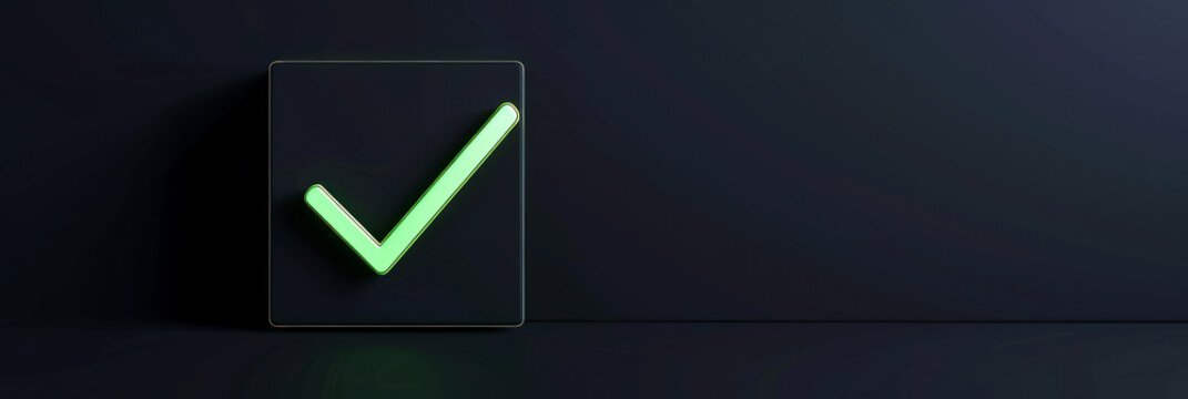 3D rendering of check mark for banner