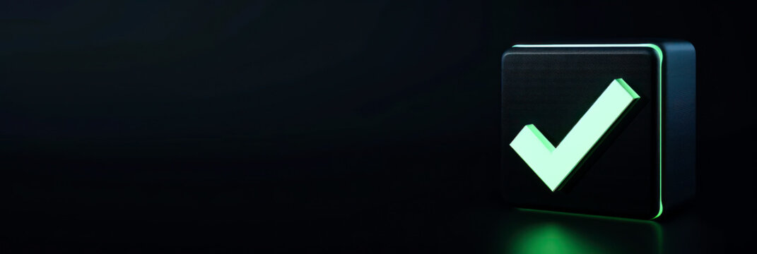 3D rendering of check mark for banner