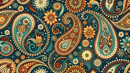 seamless paisley pattern with background