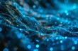 © Tanu - Futuristic backdrop of blue abstract molecular motion, blue light and bubbles, generated by AI