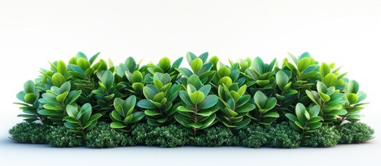 Wall Mural - Lush Green Foliage on a White Background