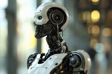 Poster - view of graphic 3d robot, ai generated