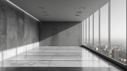 Wall Mural - Modern Office Interior With City View