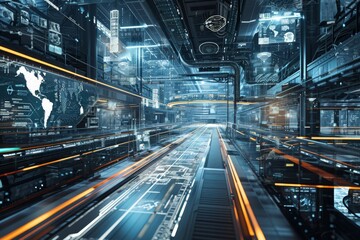 Poster - Technological evolution timeline from past to future, AI generated