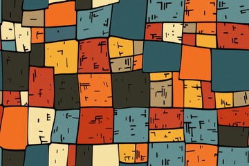 abstract geometric pattern with colorful squares and rectangles. digital art, modern art, contempora