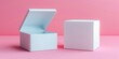 © tanapat - Create a promotional image for a subscription box service, showcasing three sleek and simple white boxes