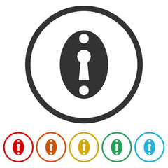 Canvas Print - Keyhole Icon. Set icons in color circle buttons