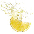 © Yeti Studio - Delicious lemon slice splashing, cut out