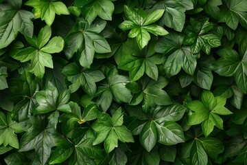 Poster - Lush and vibrant green foliage background with dense leafy pattern, creating a natural and organic botanical backdrop for a healthy and ecofriendly environment