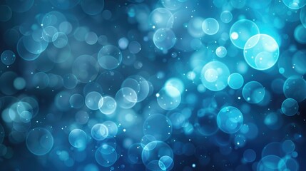 Canvas Print - Abstract blue bokeh background with sparkling circle effects for wallpaper template