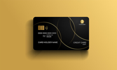 luxury gold bank credit card gold background