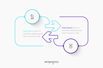 Wall Mural - Vector Infographic label design template with icons and 2 options or steps. Can be used for process diagram, presentations, workflow layout, banner, flow chart, info graph.