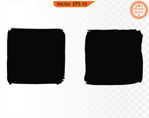 Wall Mural - Black paint, ink brush strokes, brushes, lines. Dirty artistic design elements, boxes, frames for text. Grunge black paint background with frame. 
