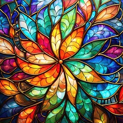 Wall Mural - Stained glass is a technique of coloring glass and assembling pieces to form decorative windows. It allows light to pass through, creating vibrant displays of color and imagery.