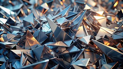 Wall Mural - Background of sharp metallic shards in a chaotic tech formation , technology, abstract, sharp, metal, shards, chaos