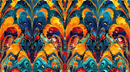 Poster - vibrant glass pattern for textile and design