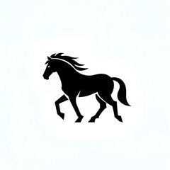 Sticker - illustration logo of minimalist outline of a horse