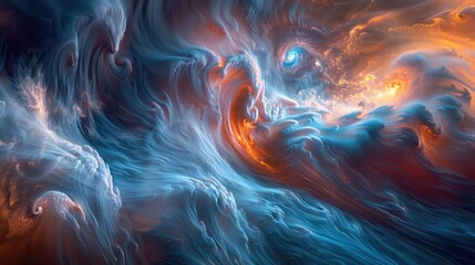 Wall Mural - Swirling Cosmic Vortexes Stunning Long Exposure Shots of Dynamic Planetary Atmospheres