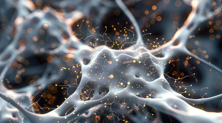 Poster - Neural network illustration. Generative AI.