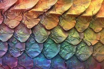 Poster - Vibrant gradient hues on a textured surface with an iridescent, metallic effect