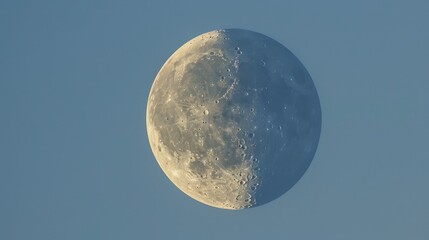 Wall Mural - Decreasing Moon against blue sky