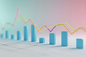 Poster - Minimalist Financial chart with moving up arrow